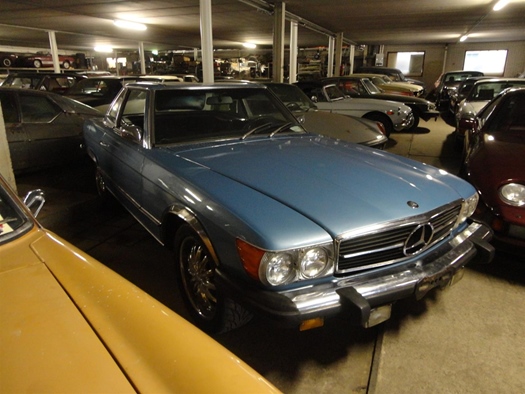 1975 Mercedes 450 SL W107 blue oldtimer te koop