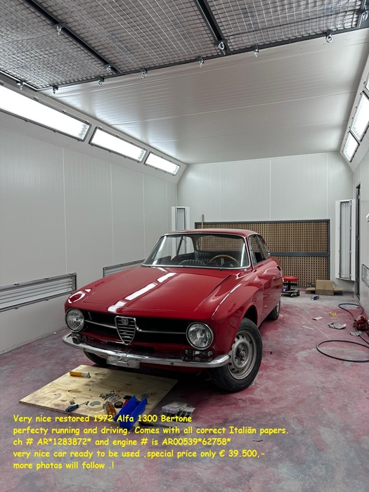 1972 Alfa Romeo 1300 GT jr Bertone to restore oldtimer te koop