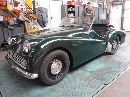 1957 Triumph TR3A groen nr. 11928 oldtimer te koop