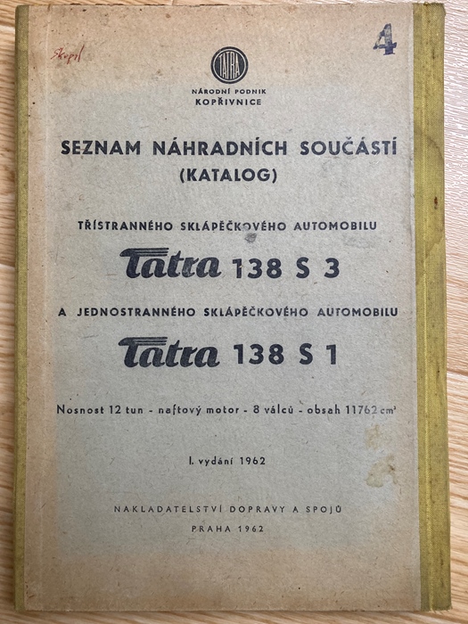 Onderdelenboek Tatra 138 + folder te koop