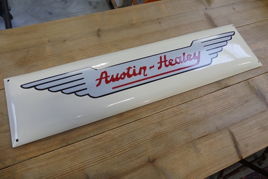 Emaille Austin Healey te koop