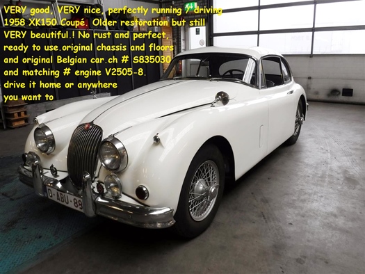 1958 Jaguar XK 150 Coupe white oldtimer te koop